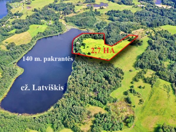 2,7HA ŽEMĖS SKLYPAS ANT LATVIŠKIO EŽ. KRANTO