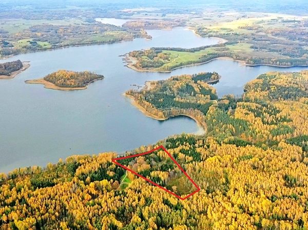 3,64 HA ŽEMĖS SKLYPAI SU GALIMYBE STATYTIS MIŠKE ANT VAIZDINGO ČIČIRIO EŽERO KRANTO ZARASŲ R., JACIŠKIŲ K.