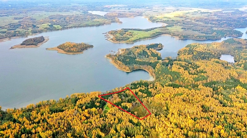 3,64 HA ŽEMĖS SKLYPAI SU GALIMYBE STATYTIS MIŠKE ANT VAIZDINGO ČIČIRIO EŽERO KRANTO ZARASŲ R., JACIŠKIŲ K.