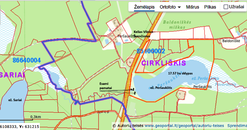 Parduodamas  RETO GROŽIO SODYBVIETĖ 17.57 ha miškų ūkio paskirties sklypas su jame esančiu Peršaukščio ežeru
