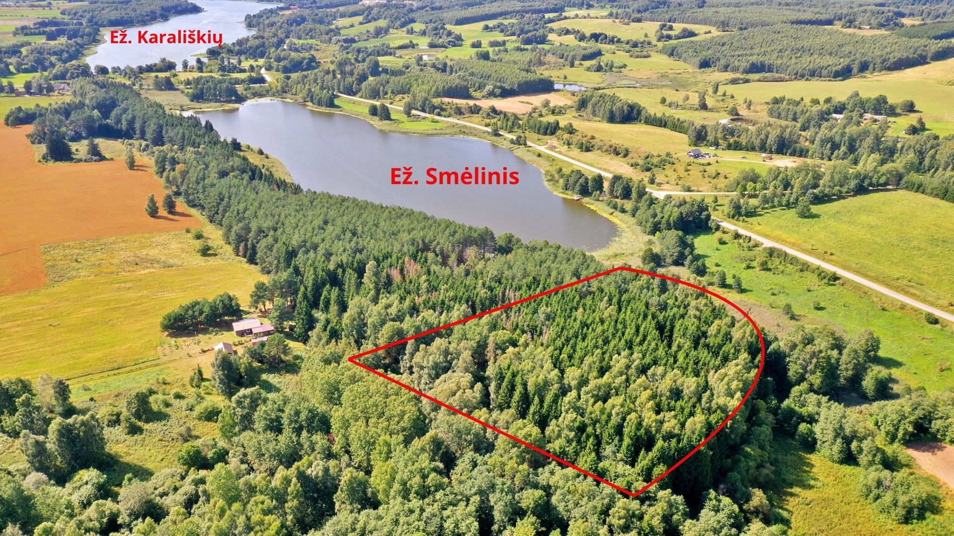PARDUODAMAS 1,13HA MIŠKŲ ŪKIO PASKIRTIES SKLYPAS ŠALIA SMĖLINIO EŽERO, MOLĖTŲ R.