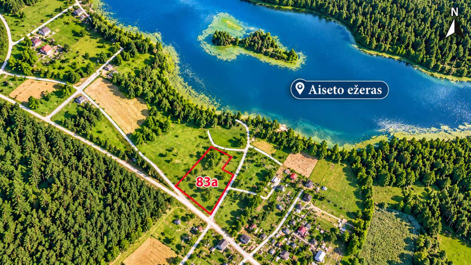 PARDUODAMAS ERDVUS 83 ARŲ SKLYPAS ŠNIERIŠKIŲ K. – ŠALIA AISETO EŽERO